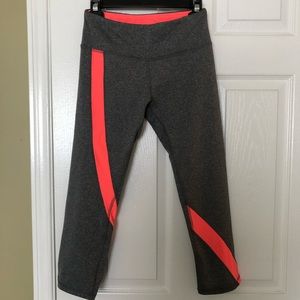 RBX Capri Gym Pants - Grey & Pink - Size Small